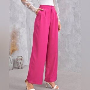 Zip up straight pants size xl pink